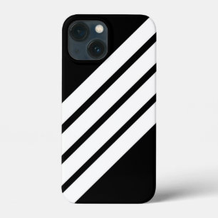 Stripte strepen met zwarte en witte retro Case-Mate iPhone case
