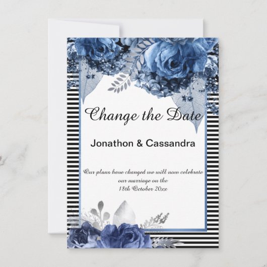 STRIPTE ZWARTE BLAUWE GRENSVERANDERING DATUM (Voorkant)