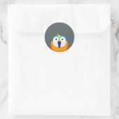 stripteken vogel leuk ronde sticker (Tas)