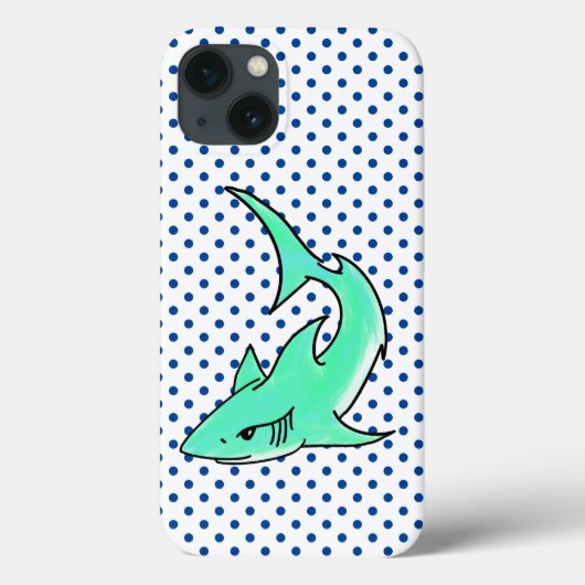 striptekenfilm lachende haai mint blauw groene oce Case-Mate iPhone case (Achterkant)