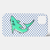 striptekenfilm lachende haai mint blauw groene oce Case-Mate iPhone case (Achterkant (horizontaal))