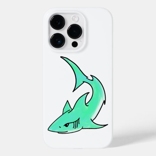 striptekenfilm lachende haai mint blauw groene oce Case-Mate iPhone case (Achterkant)