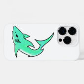striptekenfilm lachende haai mint blauw groene oce Case-Mate iPhone case (Achterkant (horizontaal))