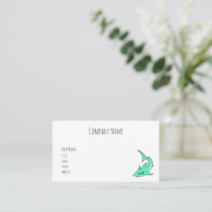 striptekenfilm lachende haai mint blauw groene oce visitekaartje