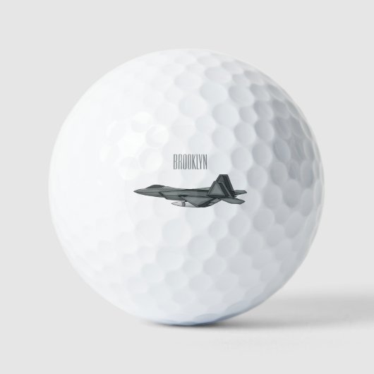 Striptekening van gevechtsvliegtuig golfballen (Voorkant)