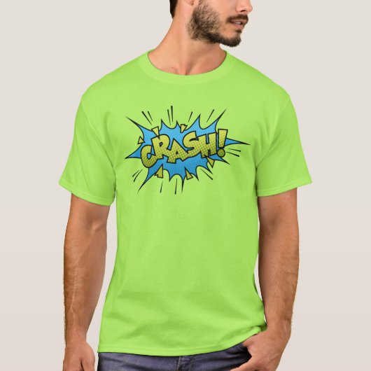 Striptekeningeffect Crash Bubbel Groen T-shirt (Voorkant)