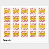 Striptekeningen Bubblegum Hoofden Tweeling Kindere Vierkante Sticker (Vel)