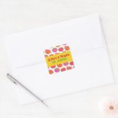 Striptekeningen Bubblegum Hoofden Tweeling Kindere Vierkante Sticker (Envelop)