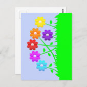  striptekenkleuren cartoons gras briefkaart (Voorkant / Achterkant)