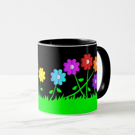 striptekenkleuren cartoons gras mok (Voorkant rechts)