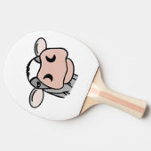 striptekenkoe zwart wit roze kus grijs boerderijdi tafeltennisbatje (Zijkant)