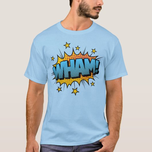 Striptekenkunst Wham-spreekballon T-shirt (Voorkant)