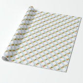 Striptekenpapier met strandkikkerpatroon cadeaupapier (Uitgerold)