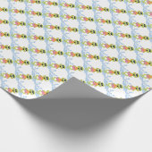 Striptekenpapier met strandkikkerpatroon cadeaupapier (Hoek)