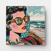 Striptekenstijl Kunst | Vrouw die Hula-danseres be Fotoplaat (Voorkant)