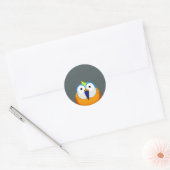 striptekenvogel leuk ronde sticker (Envelop)
