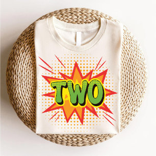 Stripthema Kinder 2e verjaardag Unieke retro peute