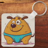 Stripverhaal hond Japanse kunstwerk Grappig Sleutelhanger (Achterkant)