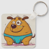 Stripverhaal hond Japanse kunstwerk Grappig Sleutelhanger (Achterkant)