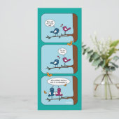 Stripverhaal Liefdesvogels Bewaar de Datum Trouwka Kaart (Staand voorkant)