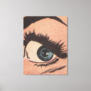 Stripverhaal Roy Lichtenstein stijl Blauwe Oog Canvas Afdruk