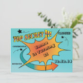 Stripverhaal stijl top secret surprise kaart (Staand voorkant)