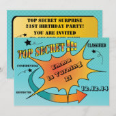 Stripverhaal stijl top secret surprise kaart (Voorkant / Achterkant)