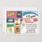 stripverhaal Super Hero Party nodigt uit Kaart (Voorkant)