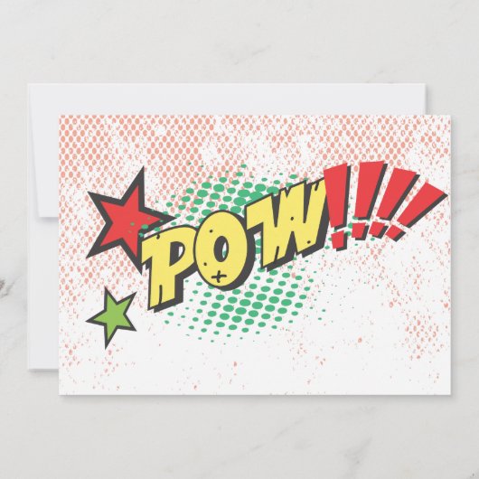  stripverhaal Super Hero Party Uitnodigen Kaart (Achterkant)