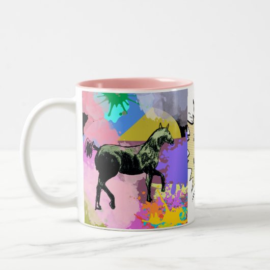 stripverhaal tweekleurige koffiemok (Links)