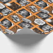 Stripversie Uw Gezicht Verjaardag Wrapping papier (Hoek)