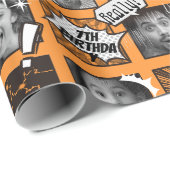 Stripversie Uw Gezicht Verjaardag Wrapping papier (Rol Hoek)