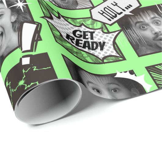 Stripversie Uw Gezicht Wrapping Papier (Rol Hoek)