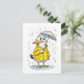 Stripvogel Regenachtige Dag Plicht Briefkaart (Staand voorkant)