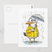Stripvogel Regenachtige Dag Plicht Briefkaart (Voorkant / Achterkant)