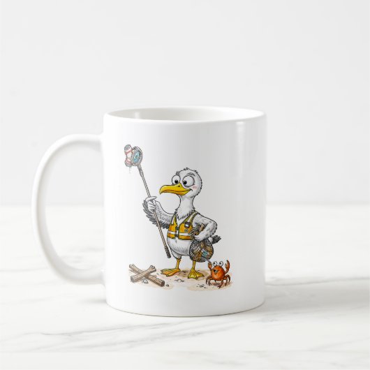 Stripvogel Strand Opruimteam Koffiemok (Links)