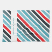 Stripy Background Personalized Kitchen Towels Theedoek (Horizontaal)