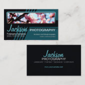 Stripy Blauwgroen Fotografie Foto Visitekaartje (Voorkant / Achterkant)