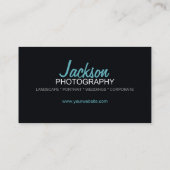 Stripy Blauwgroen Fotografie Foto Visitekaartje (Achterkant)