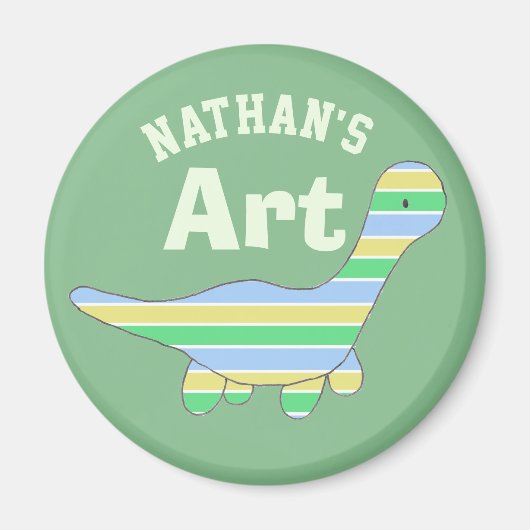 Stripy Dinosaur Magneet (Voorkant)