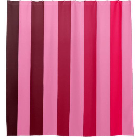 Stripy rood roze douchegordijn (Voorkant)