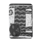 Stripy zwart-witte kat illustratie badmat (Voorkant Verticaal)