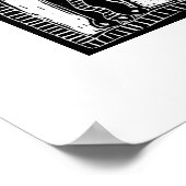 Stripy zwarte en witte kat poster (Hoek)