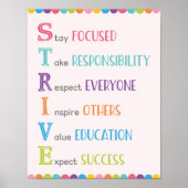 STRIVE ACronym Classroom Growth Mindset Poster (Voorkant)