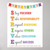 STRIVE ACronym Classroom Growth Mindset Poster (Voorkant)