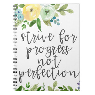 Strive for Progress Not Perfection Notebook Notitieboek