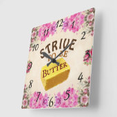 Strive to be a Butter Wall Clock Vierkante Klok (Hoek)