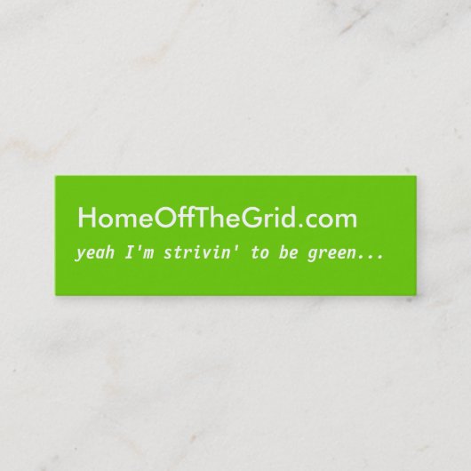 Strivin om groen te zijn - profielkaart mini visitekaartje (Voorkant)