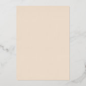 Stro Beige Bruiloft Roos Gouden Folie Invitation Folie Uitnodiging (Achterkant)