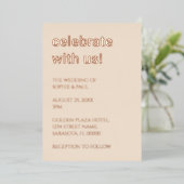 Stro Beige Bruiloft Roos Gouden Folie Invitation Folie Uitnodiging (Staand Voorkant)